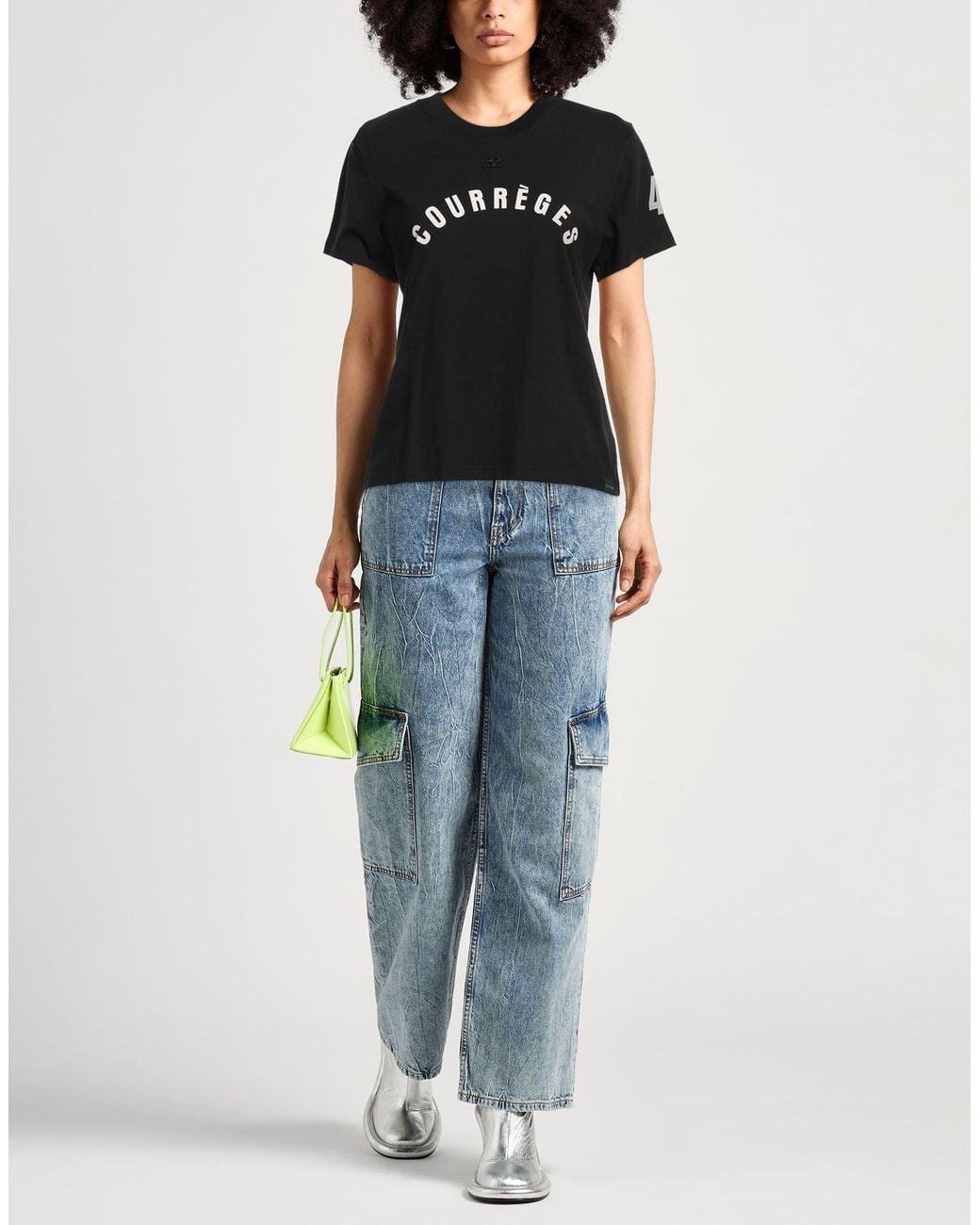 Courreges Black T-Shirt Cotton