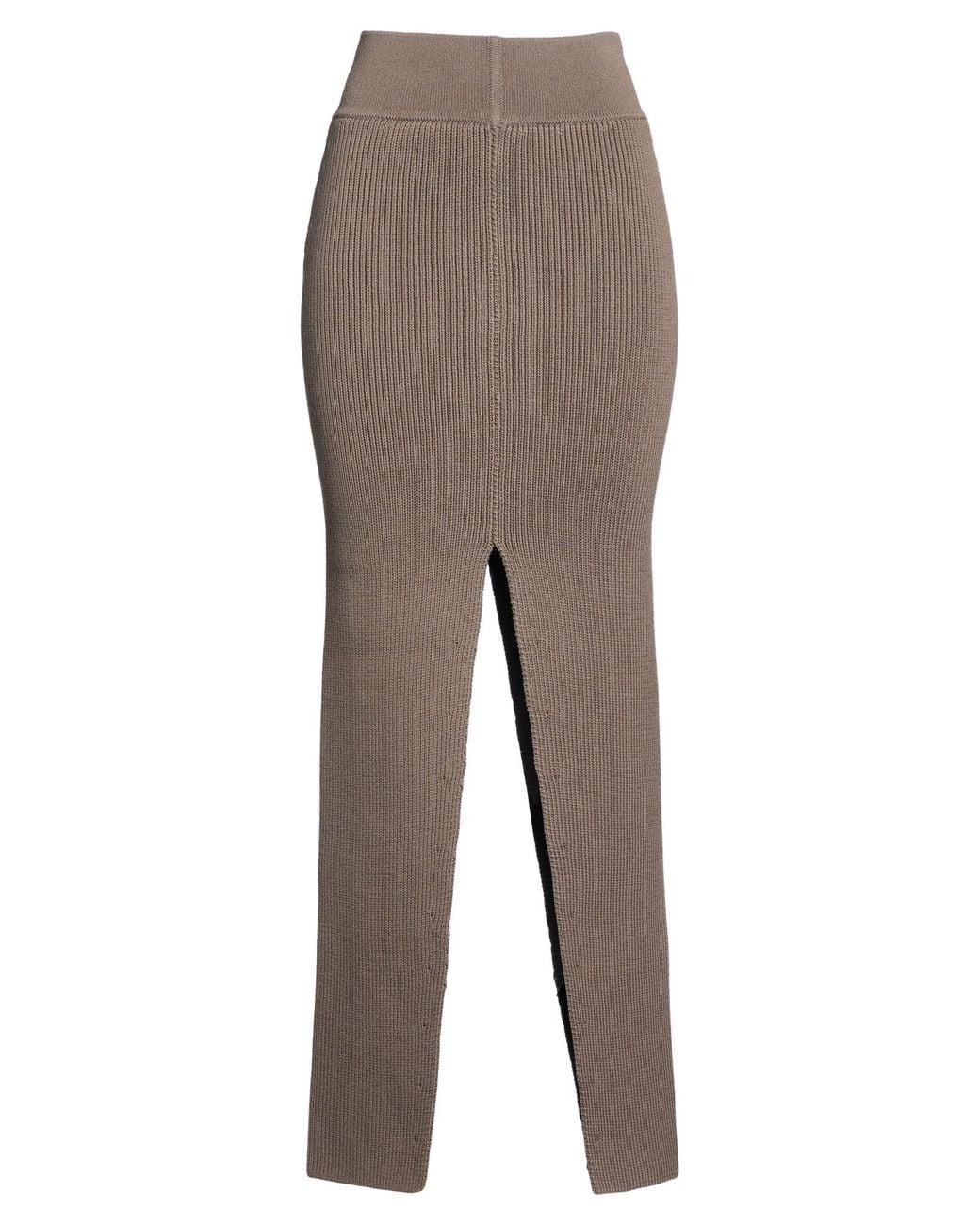 Rick Owens Gray Taupe Maxi Skirt Virgin Wool