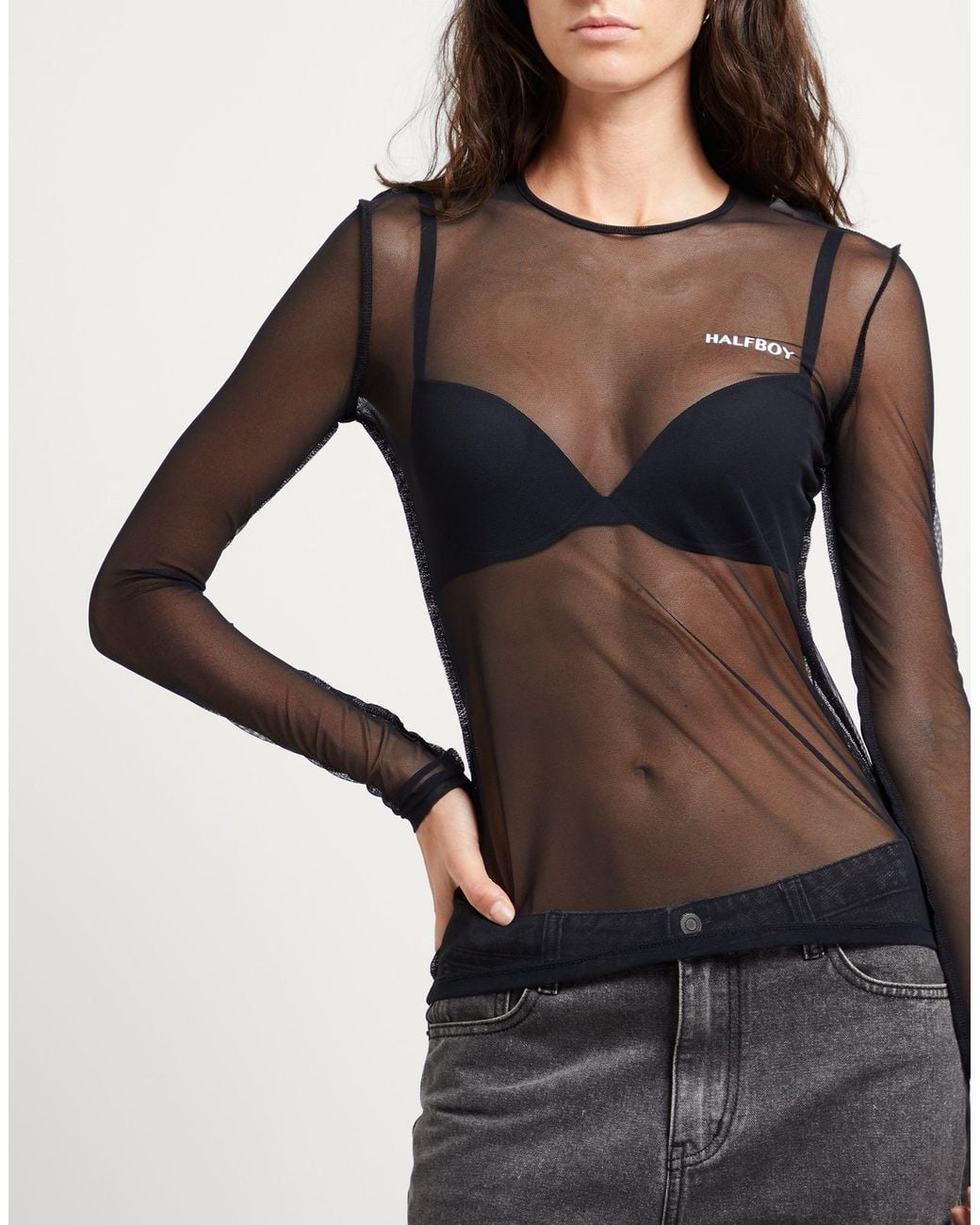 Halfboy Black T-Shirt Polyamide, Elastane