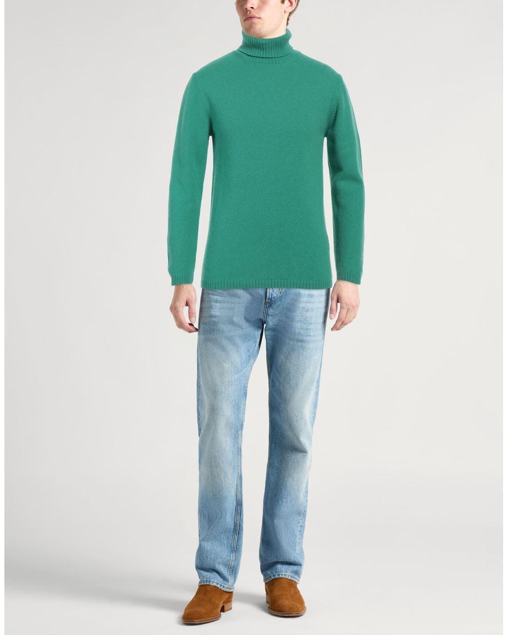 Daniele Fiesoli Green Turtleneck for men