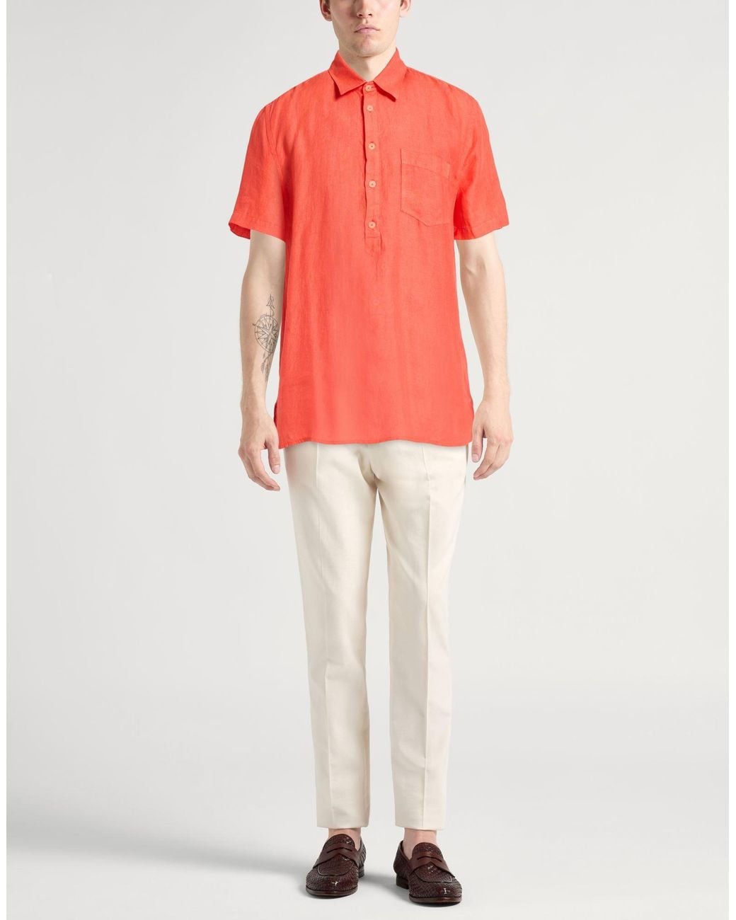 120% Lino Red Shirts for men