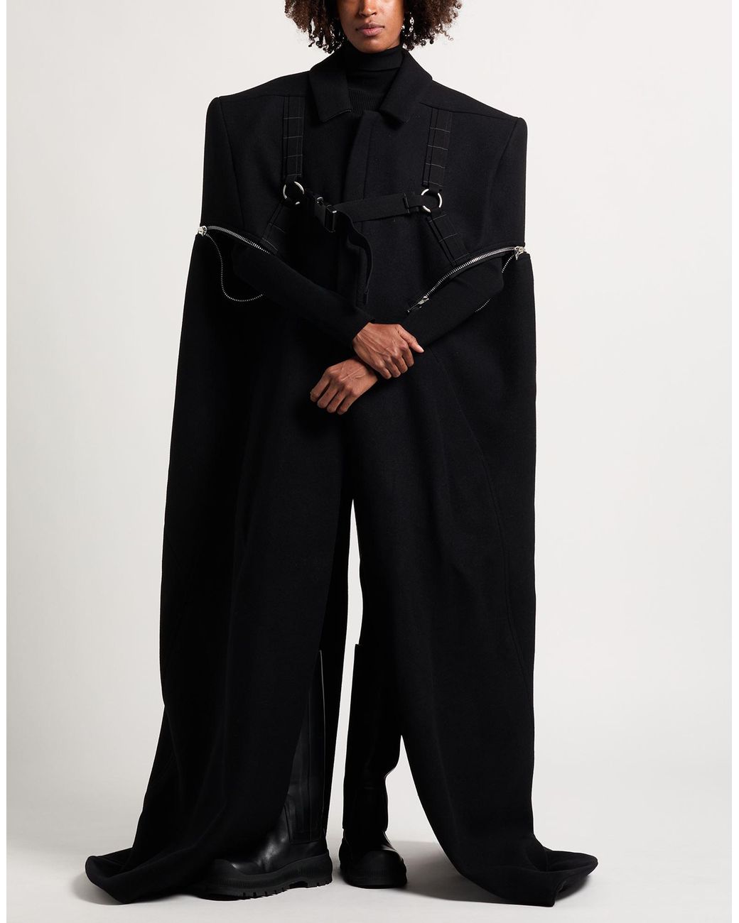 Rick Owens Black Cape Virgin Wool
