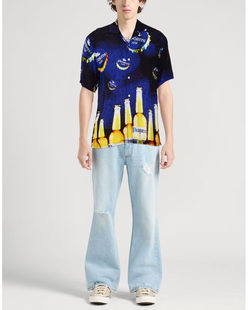 Camisa Pleasures de hombre de color Blue