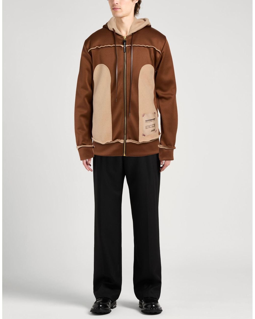 Takeshy Kurosawa Brown Jacket Polyester, Elastane for men