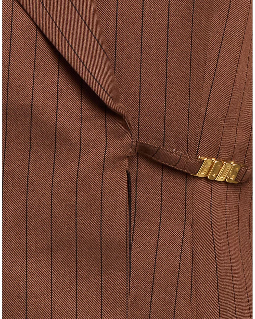 Gcds Brown Light Coat Polyester, Viscose, Elastane