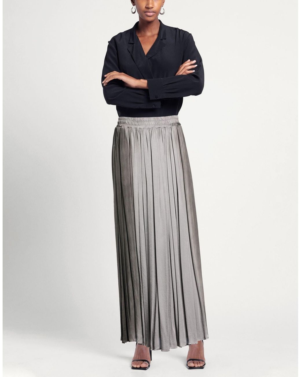 SANCTAMUERTE Gray Maxi Skirt