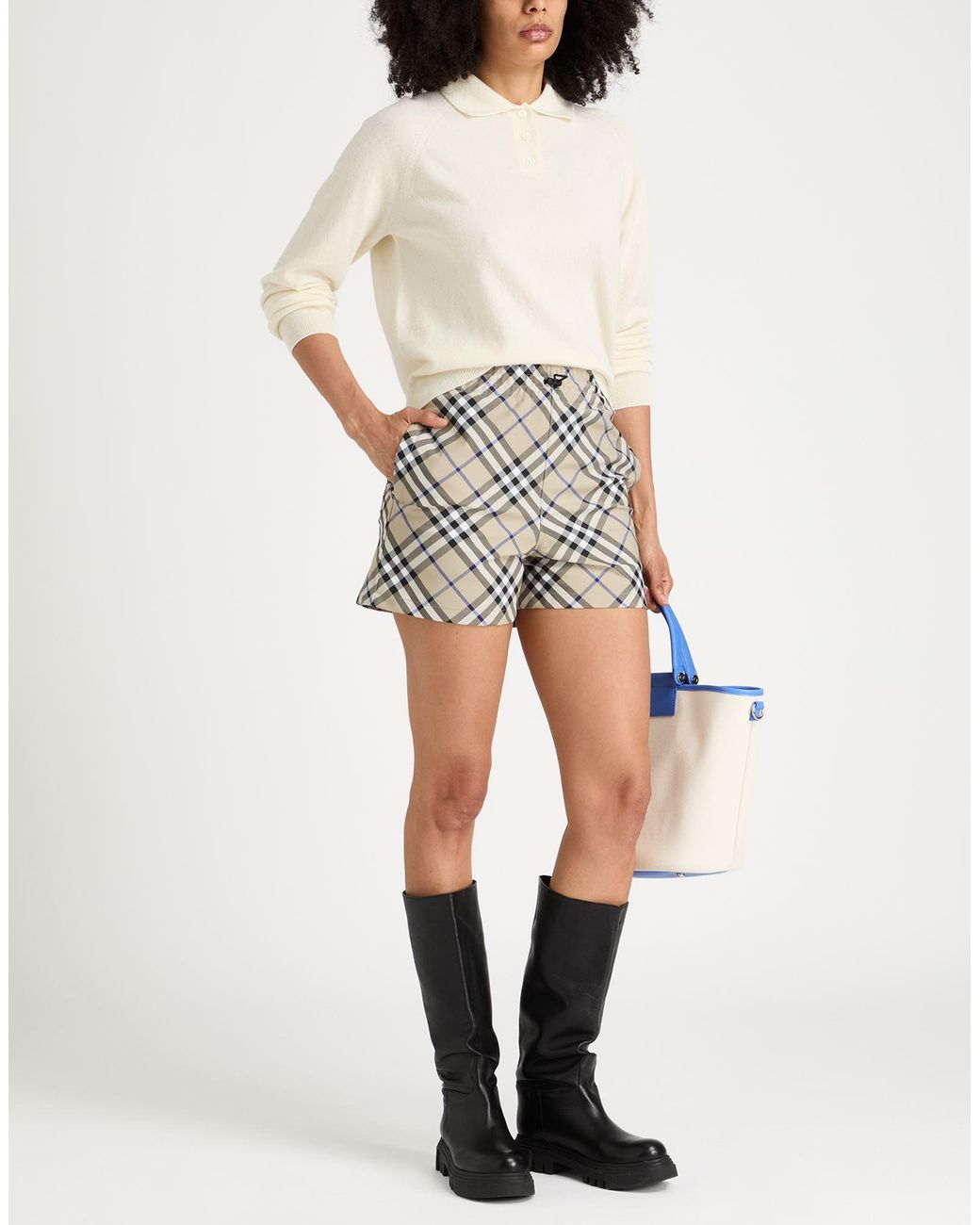 Burberry Gray Shorts & Bermuda Shorts Polyester