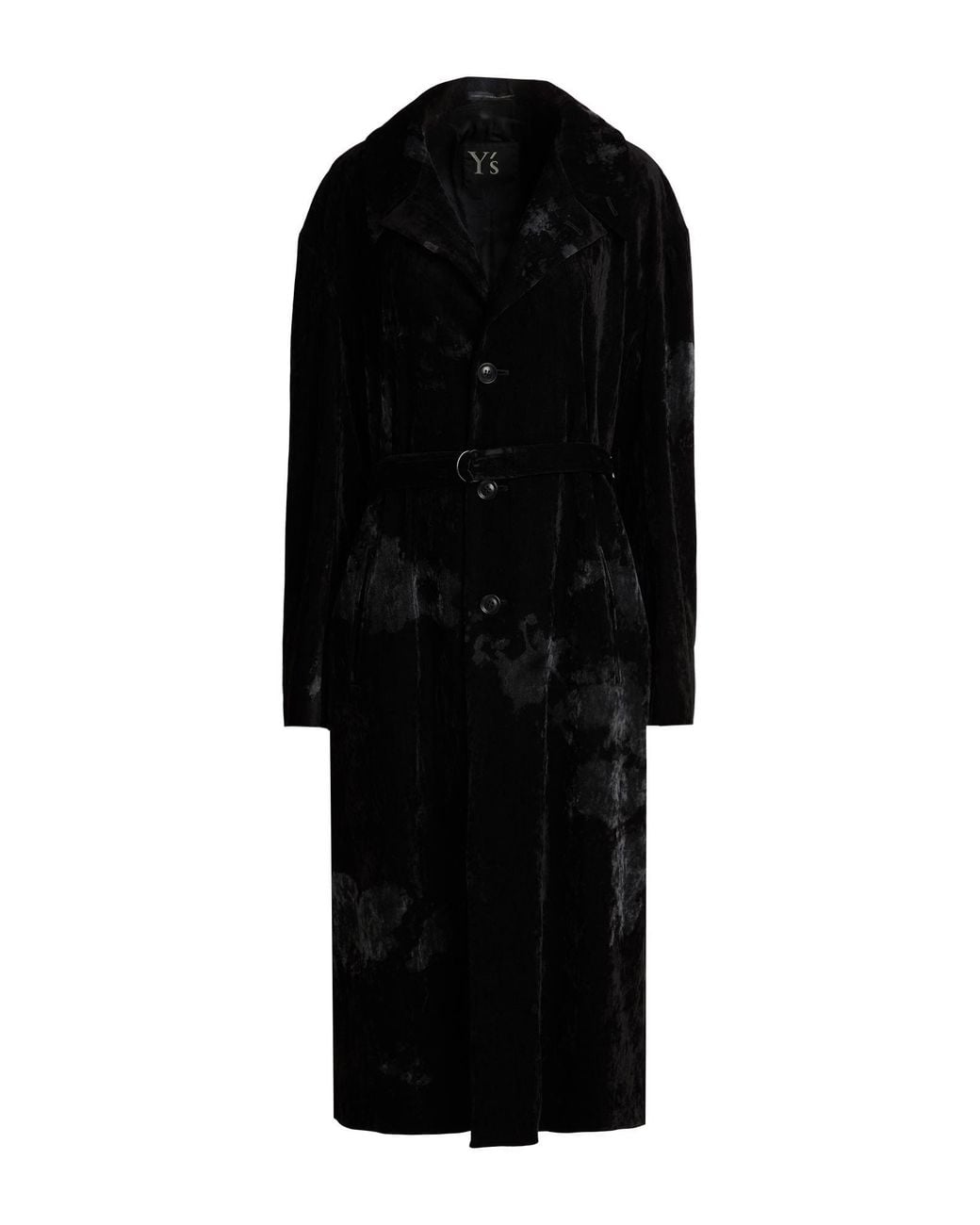 Y's Yohji Yamamoto Black Coat Rayon, Polyester, Polyurethane