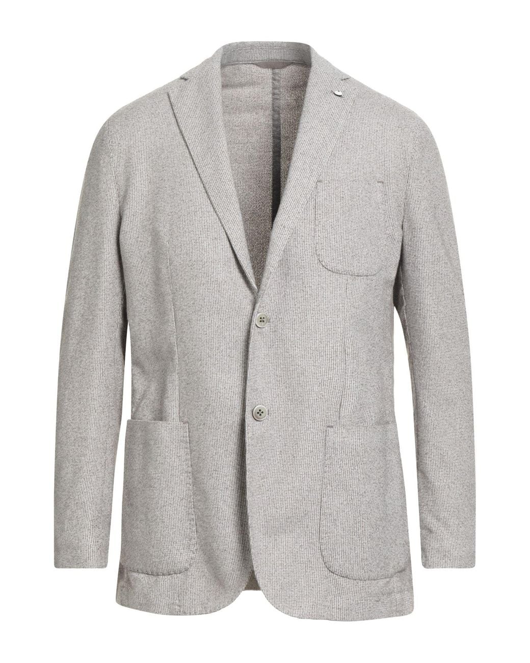 L.b.m. 1911 Gray Blazer Cotton, Polyester, Polyamide for men