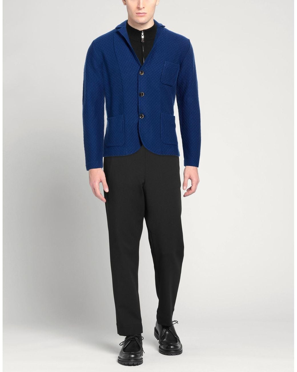 Andrea Fenzi Blue Blazer for men