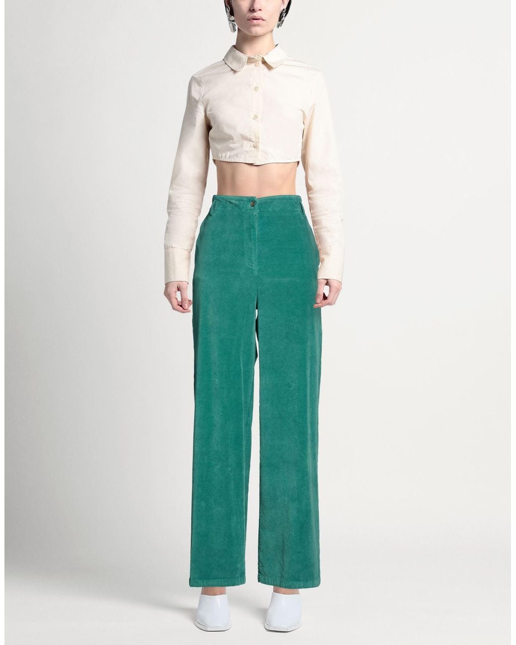 Diega Green Pants Cotton, Elastane