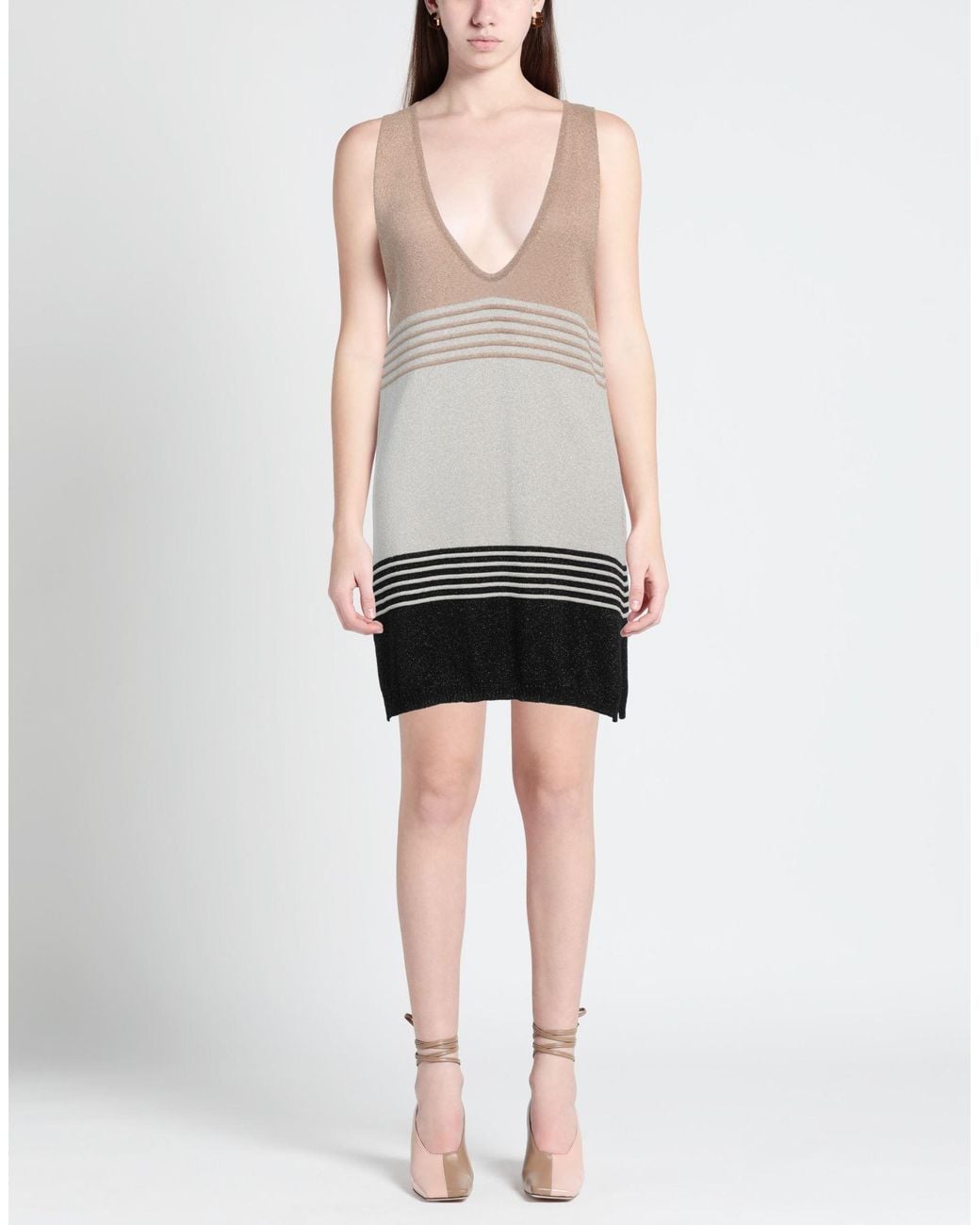 Akep White Mini Dress Viscose, Polyamide, Polyester