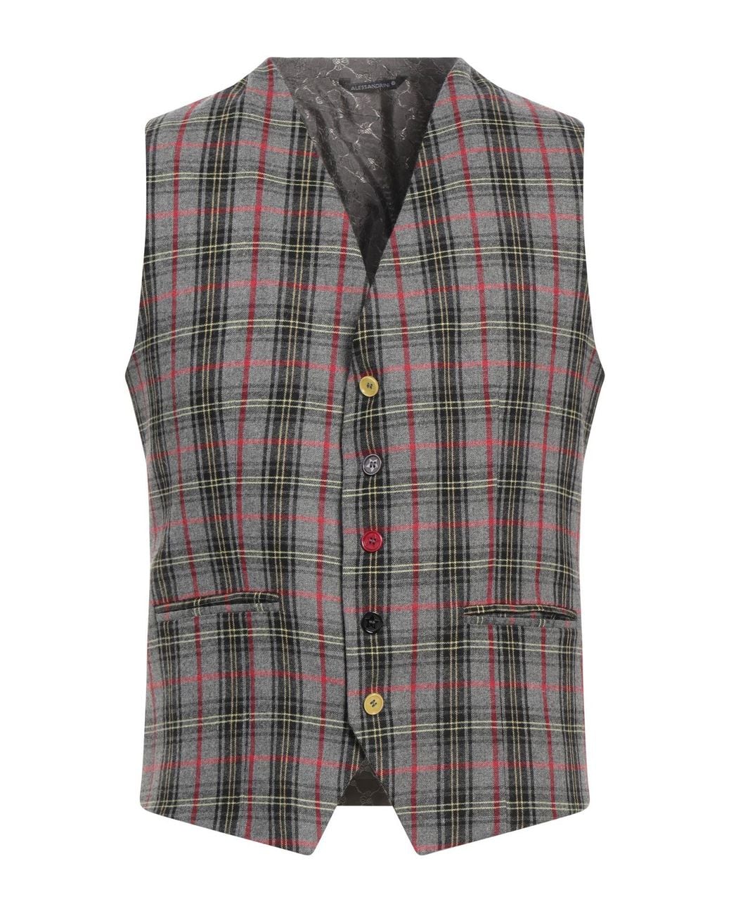 Daniele Alessandrini Gray Tailored Vest Viscose, Wool, Polyamide, Elastane for men