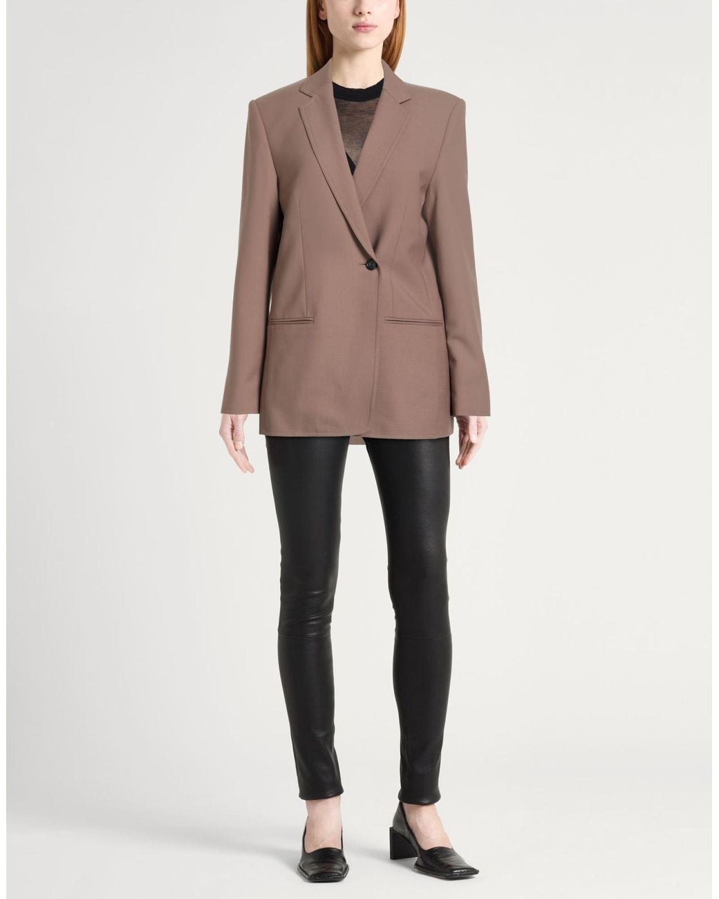 Helmut Lang Brown Blazer Polyester, Virgin Wool, Elastane