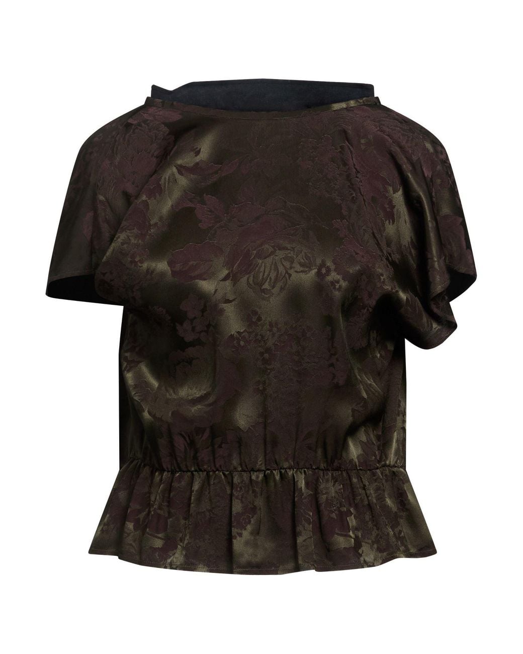 MM6 by Maison Margiela Black Military Top Acetate, Viscose