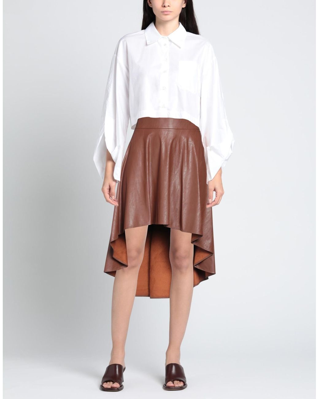 Pinko Brown Mini Skirt