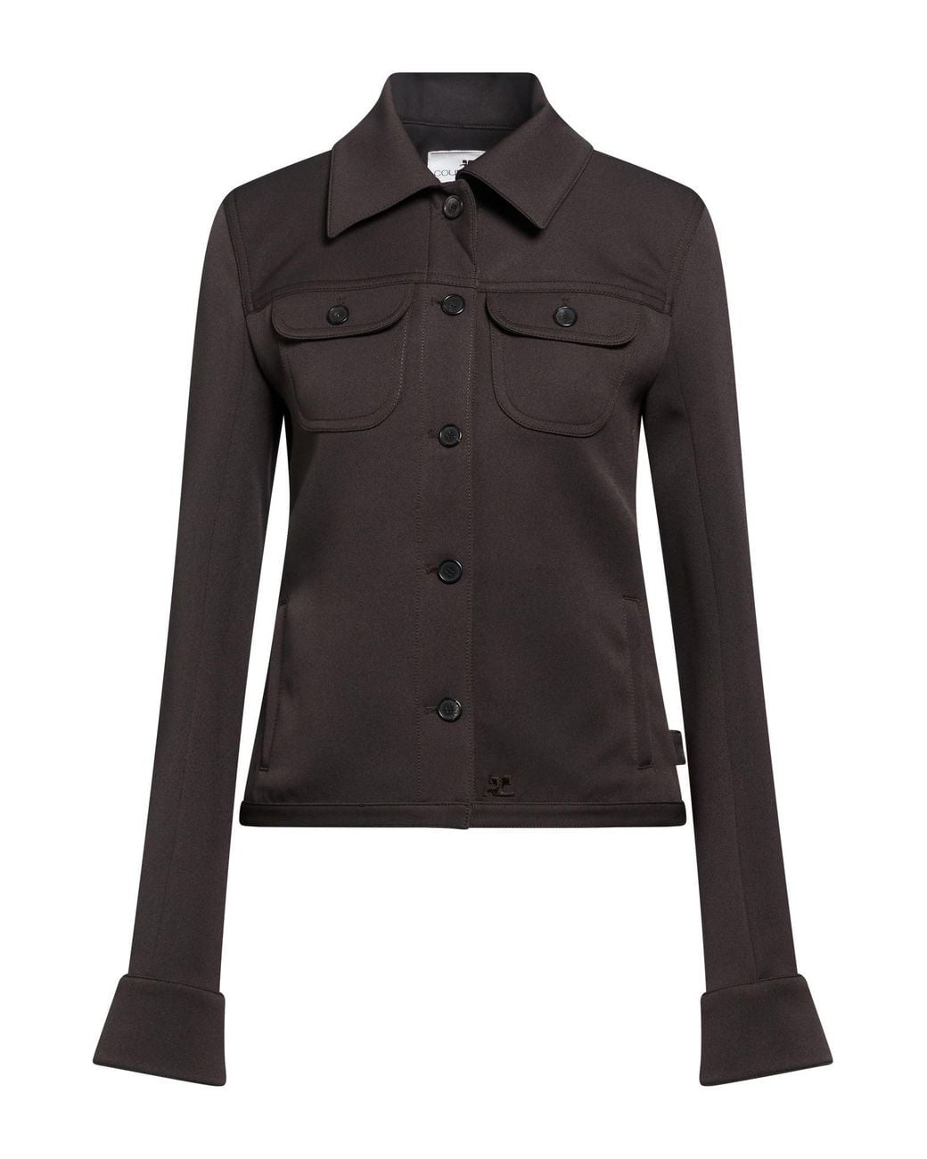 Courreges Black Dark Jacket Polyester, Acetate