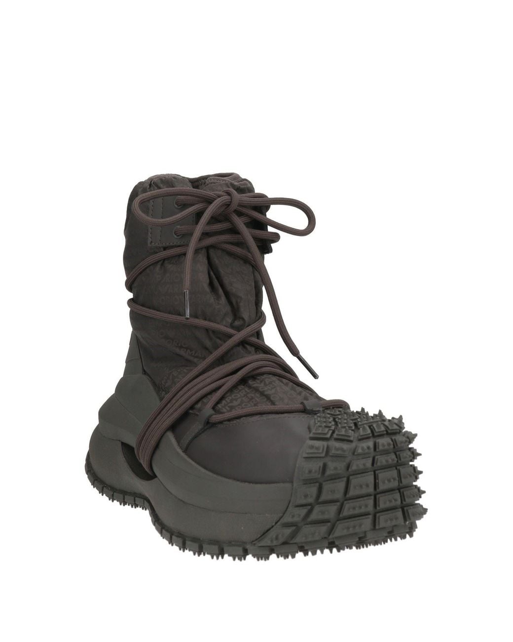 Emporio Armani Black Charcoal Ankle Boots Textile Fibers, Synthetic Material for men