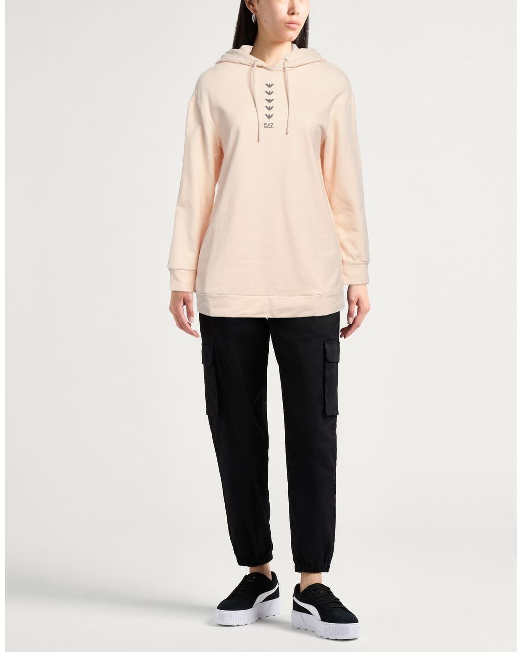 EA7 Natural Cream Sweatshirt Cotton, Elastane