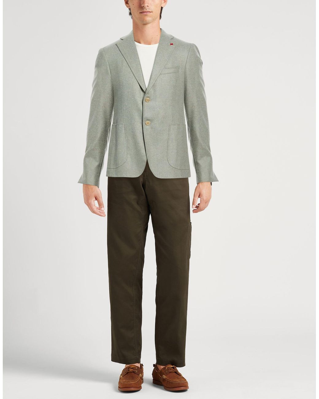 Isaia Green Blazer Wool for men