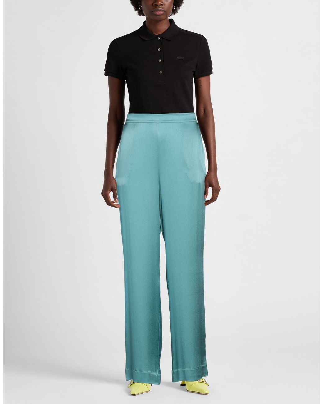 Semicouture Blue Pants Acetate, Silk