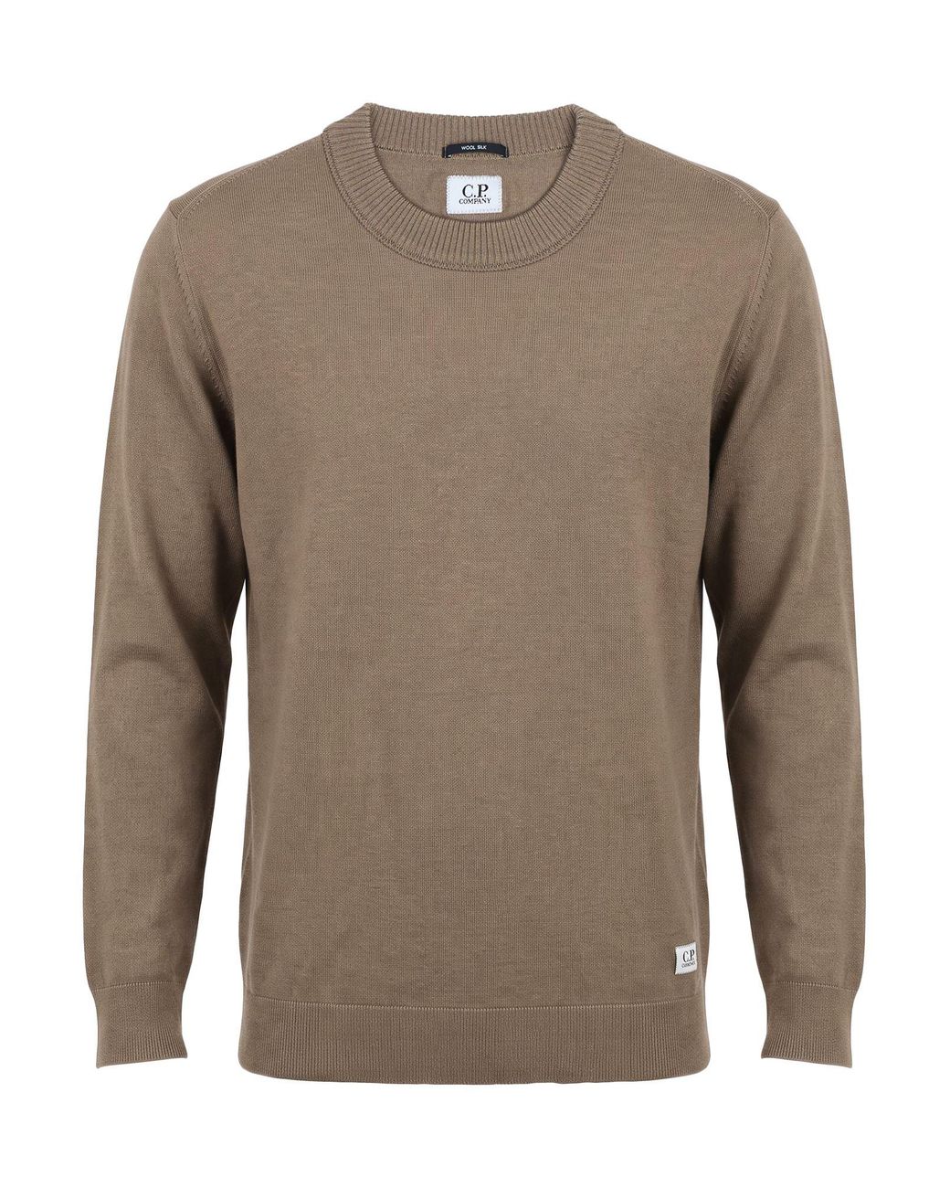 C P Company Brown Khaki Sweater Wool, Silk for men