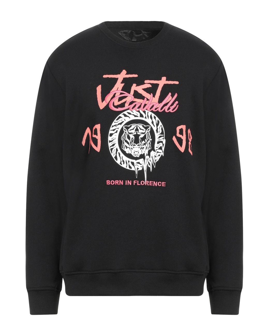 Just Cavalli Black Sweatshirt Cotton, Elastane for men
