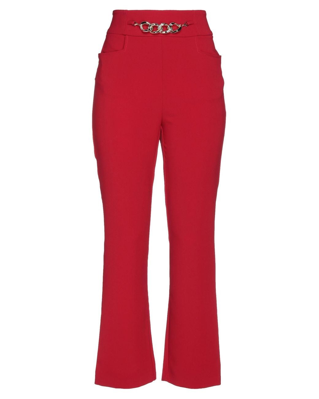 Denny Rose Red Pants Polyester, Elastane