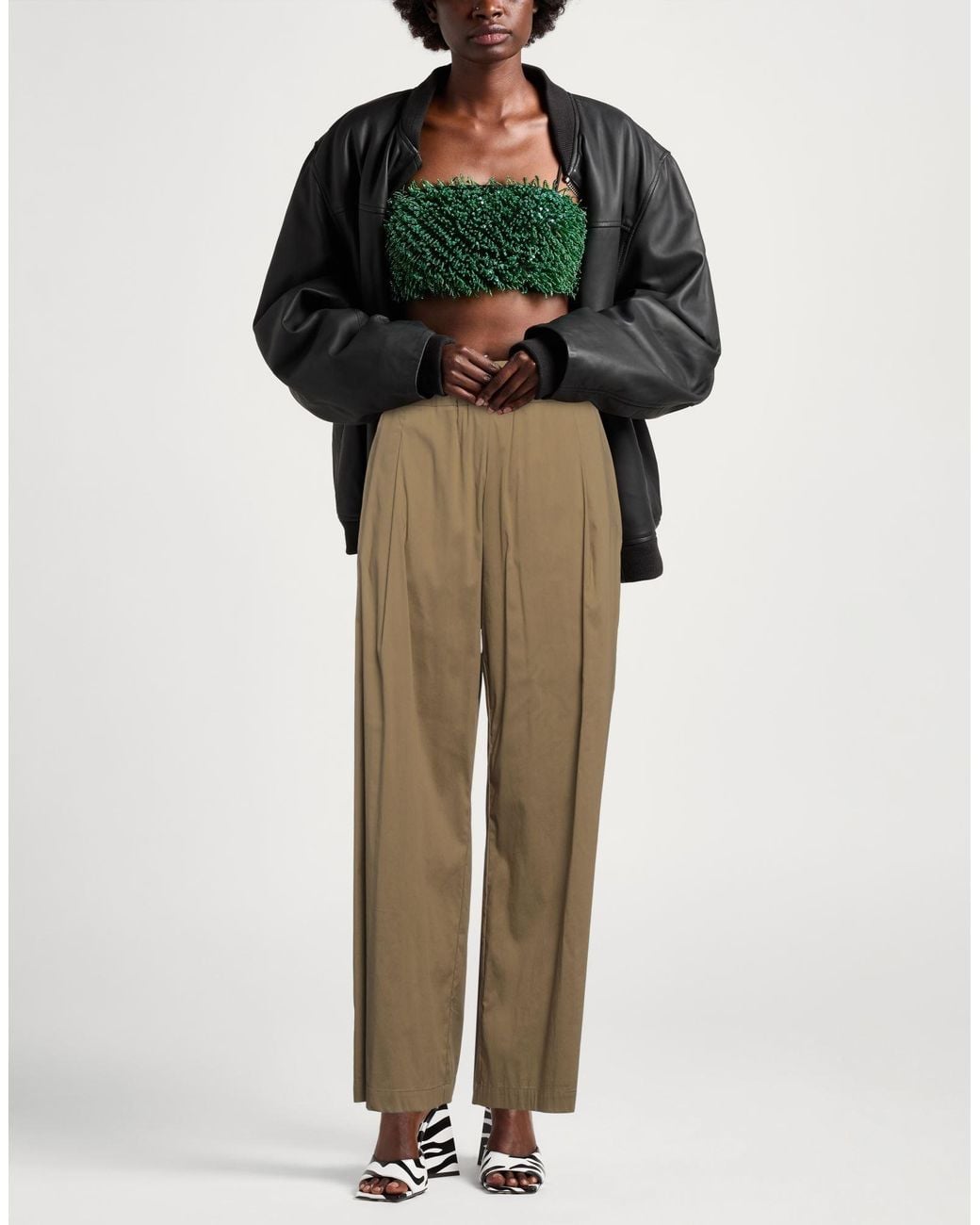 Semicouture Natural Pants Cotton, Polyamide, Elastane
