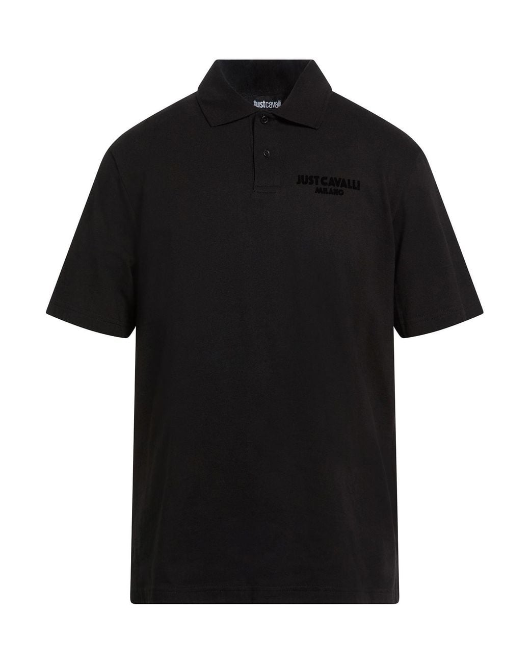 Just Cavalli Black Polo Shirt Cotton for men