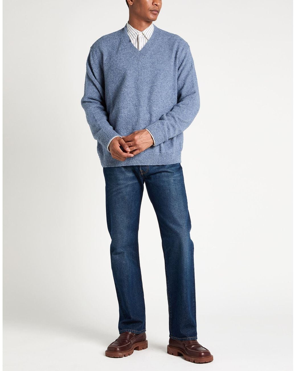 Maison Margiela Blue Sweater Wool, Cotton for men