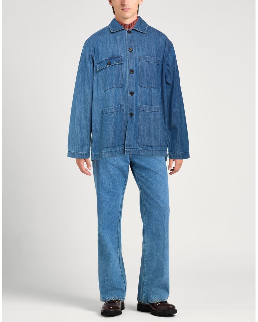 Universal Works Blue Denim Outerwear Cotton, Recycled Cotton for men