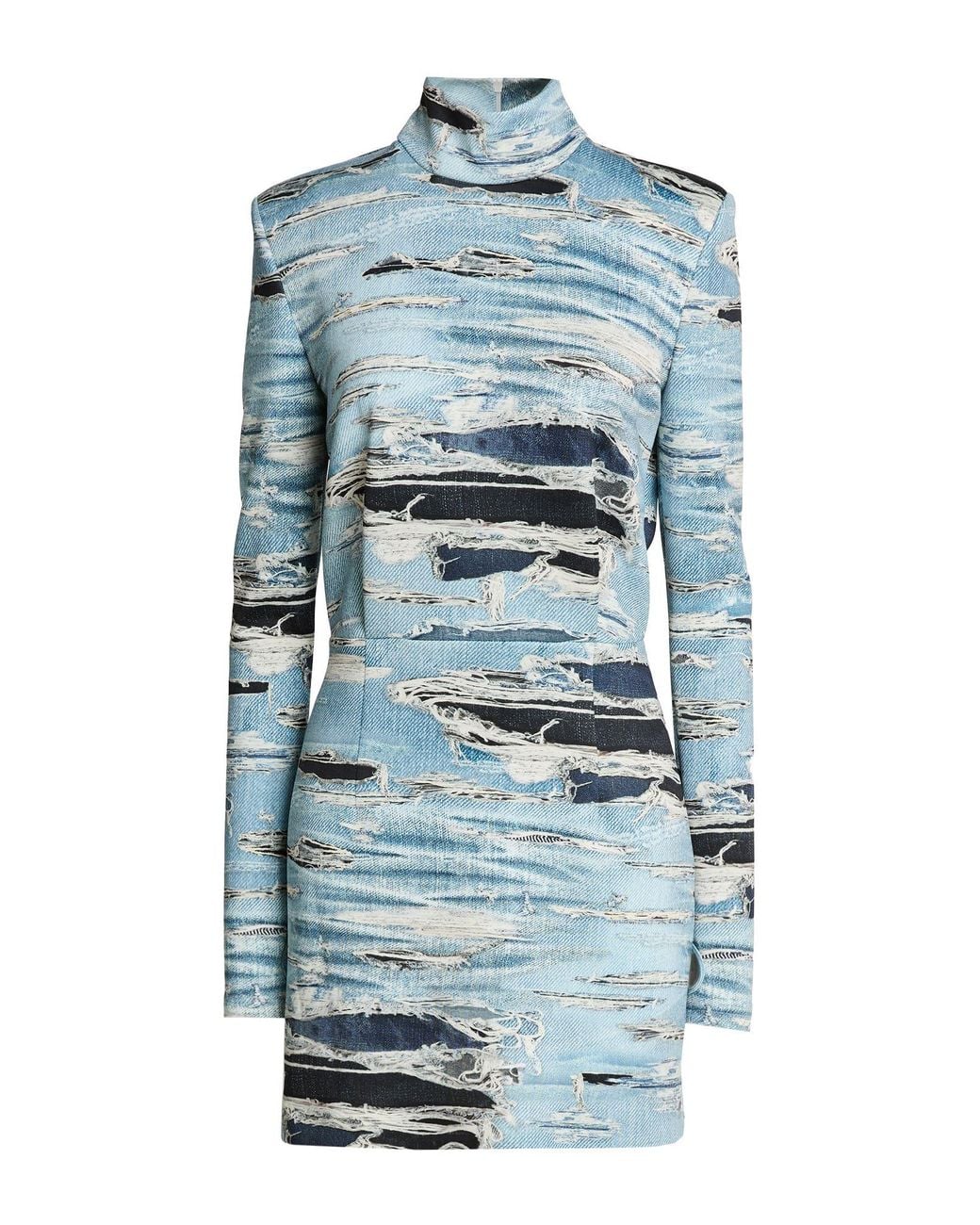 John Richmond Blue Light Mini Dress Polyester, Elastane