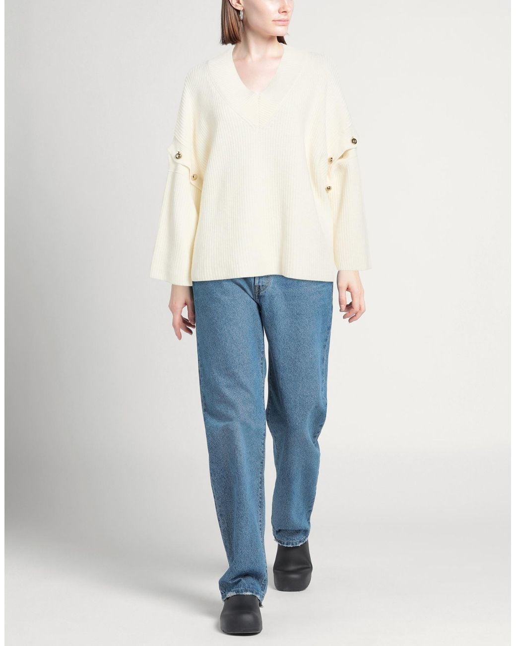 ViCOLO White Cream Sweater Viscose, Polyamide, Wool, Cashmere