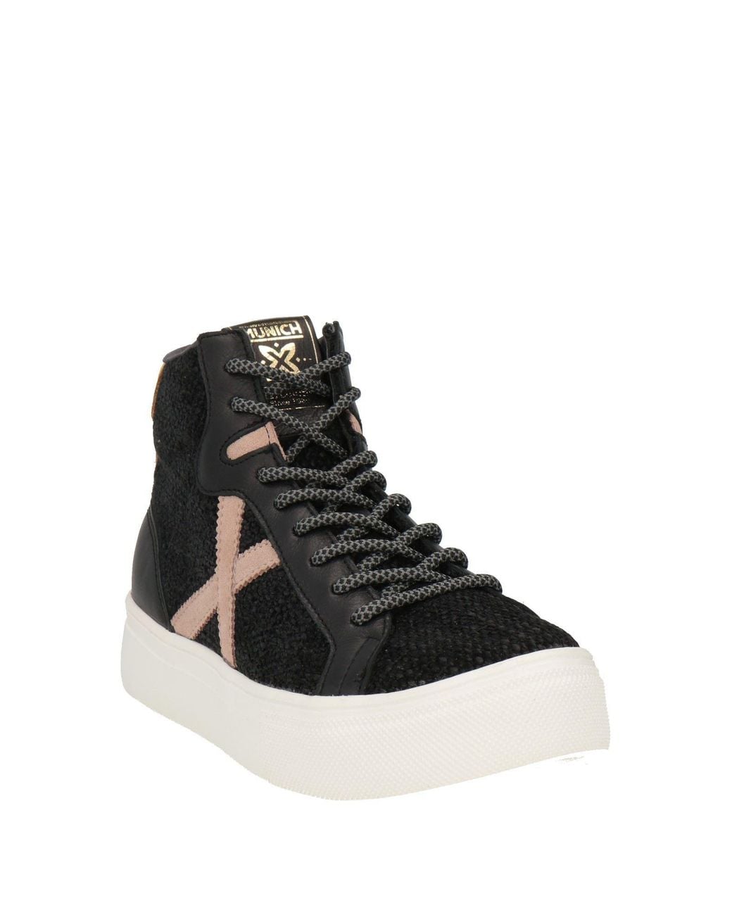 Munich Black Sneakers Textile Fibers, Leather