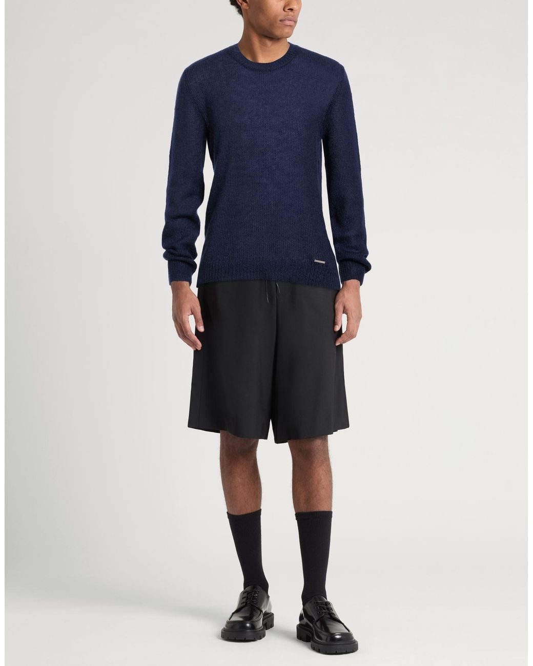 DSquared² Blue Sweater Mohair Wool, Polyamide, Wool for men