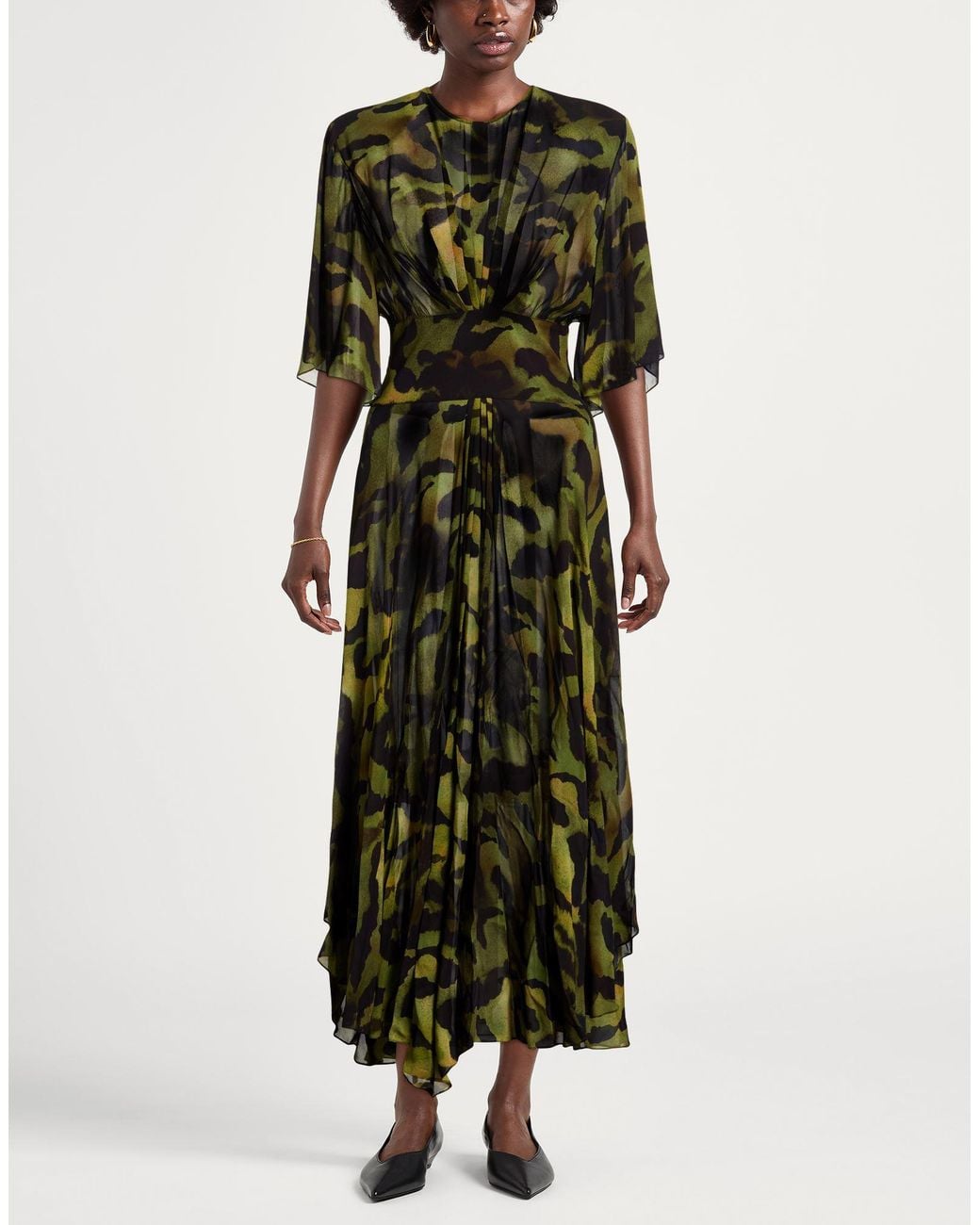 Alexandre Vauthier Green Military Midi Dress Viscose