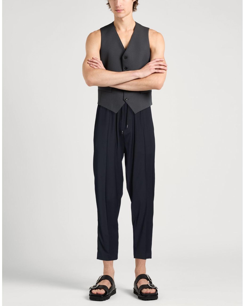 Isabel Benenato Blue Midnight Pants Virgin Wool for men