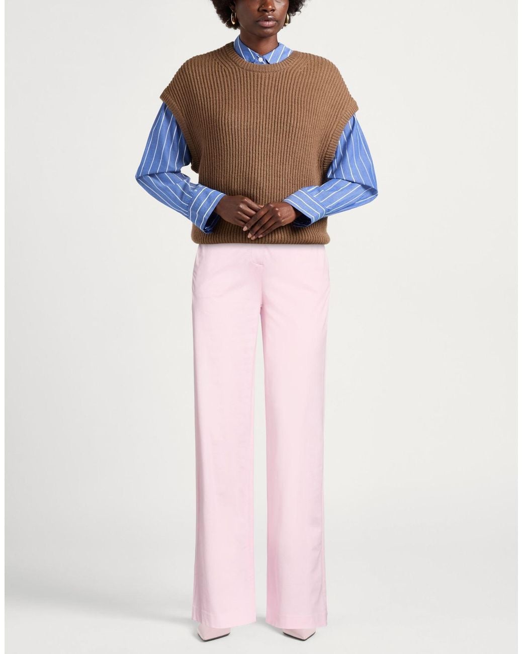 Circolo 1901 Pink Pants Cotton, Elastane