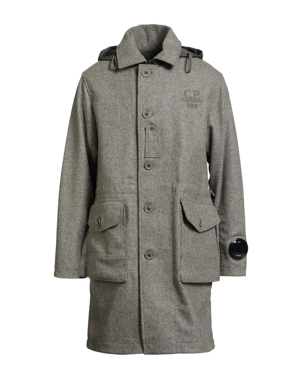 C P Company Gray Coat Wool for men