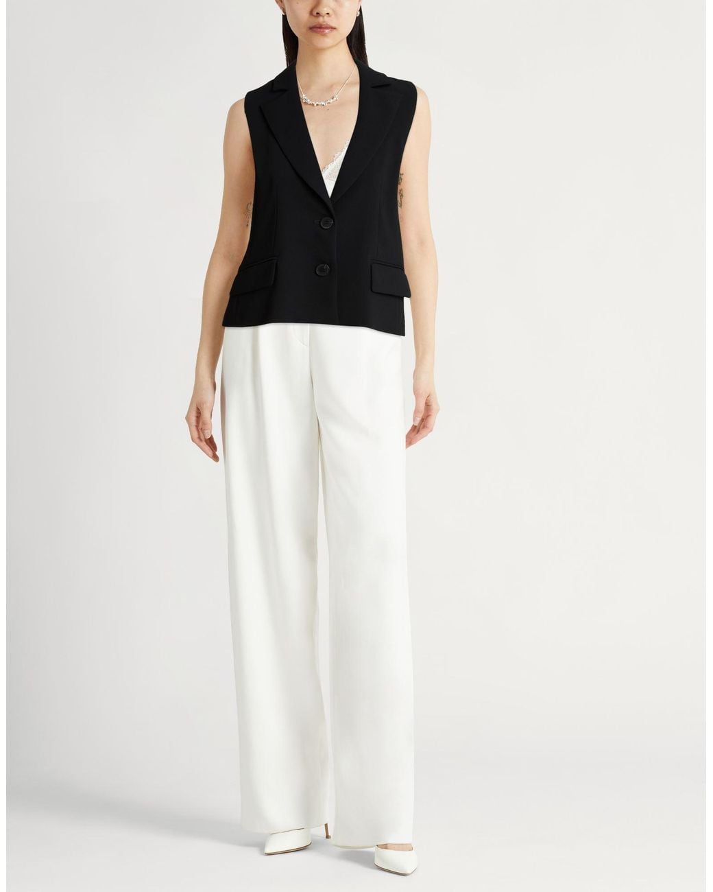 Marella Black Tailored Vest Polyester