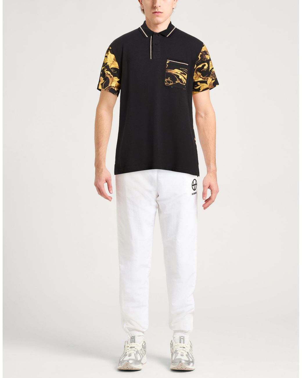 Versace Jeans Couture Black Polo Shirt Cotton for men