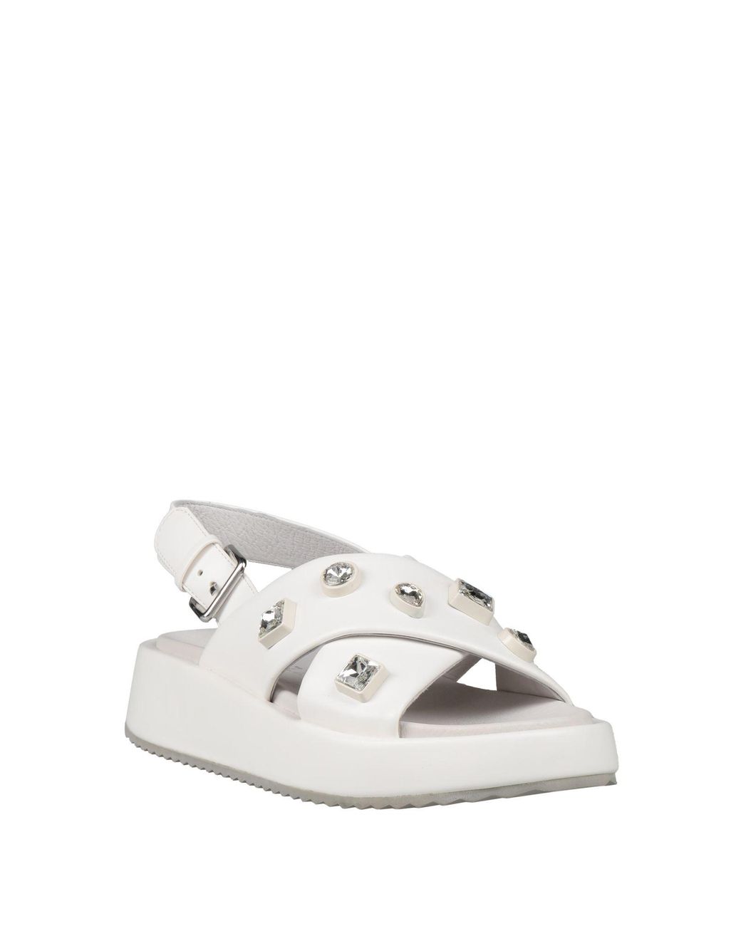 Apepazza White Sandals Textile Fibers