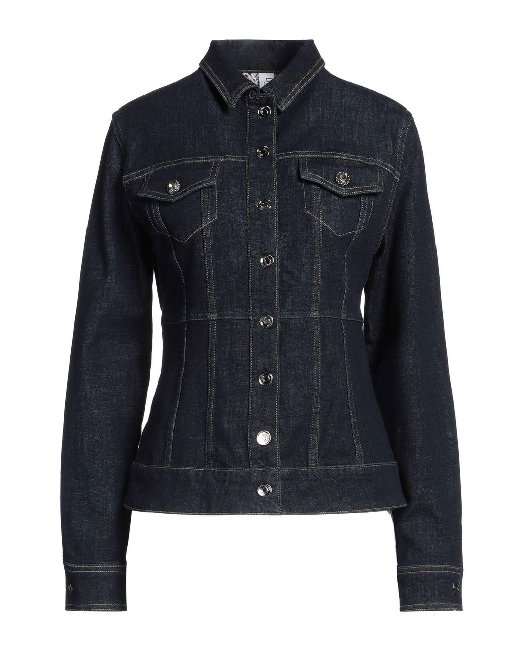 Liu Jo Blue Denim Outerwear Cotton, Polyester, Elastane