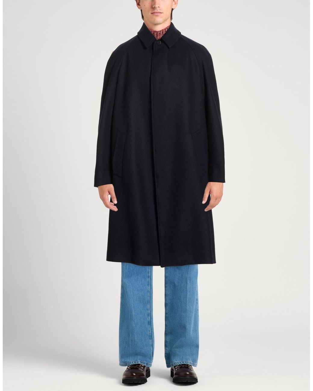 Messagerie Blue Midnight Coat Wool, Polyamide, Cashmere for men
