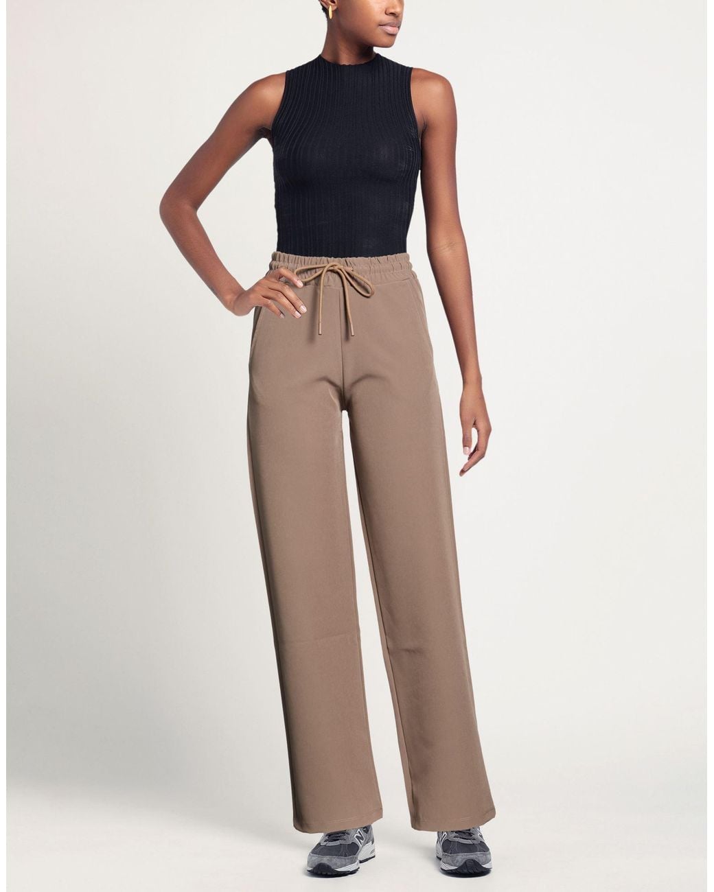 hinnominate Brown Pants Polyester, Elastane