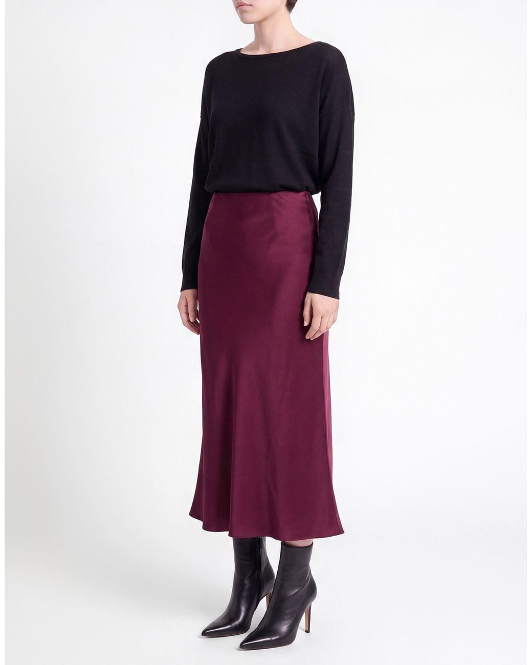 Patrizia Pepe Purple Midi Skirt Polyester