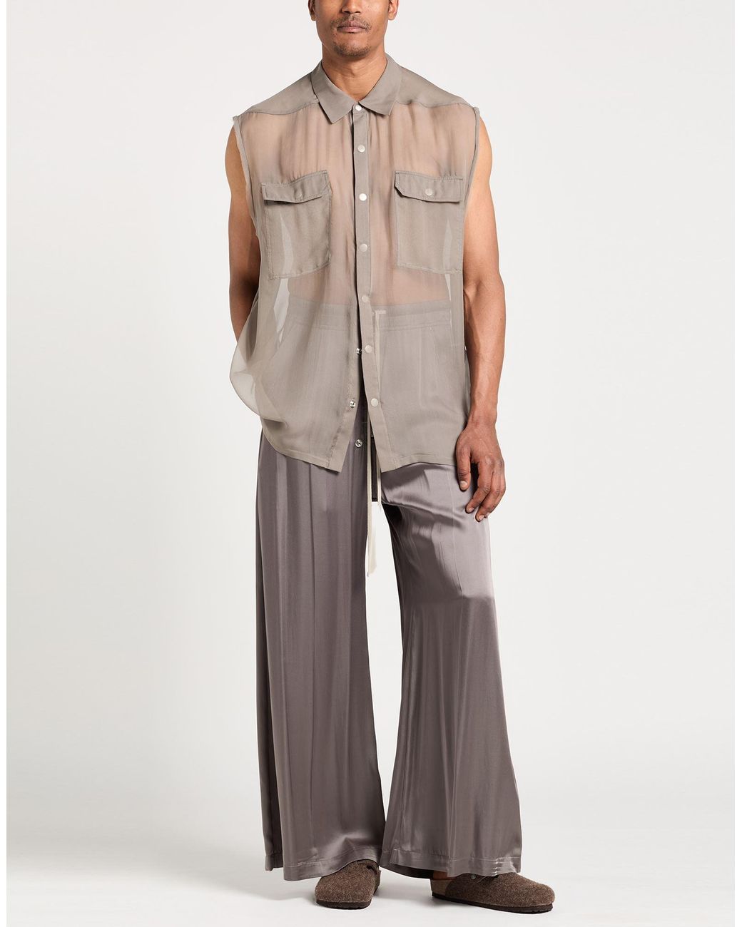 Rick Owens Gray Shirt Silk for men