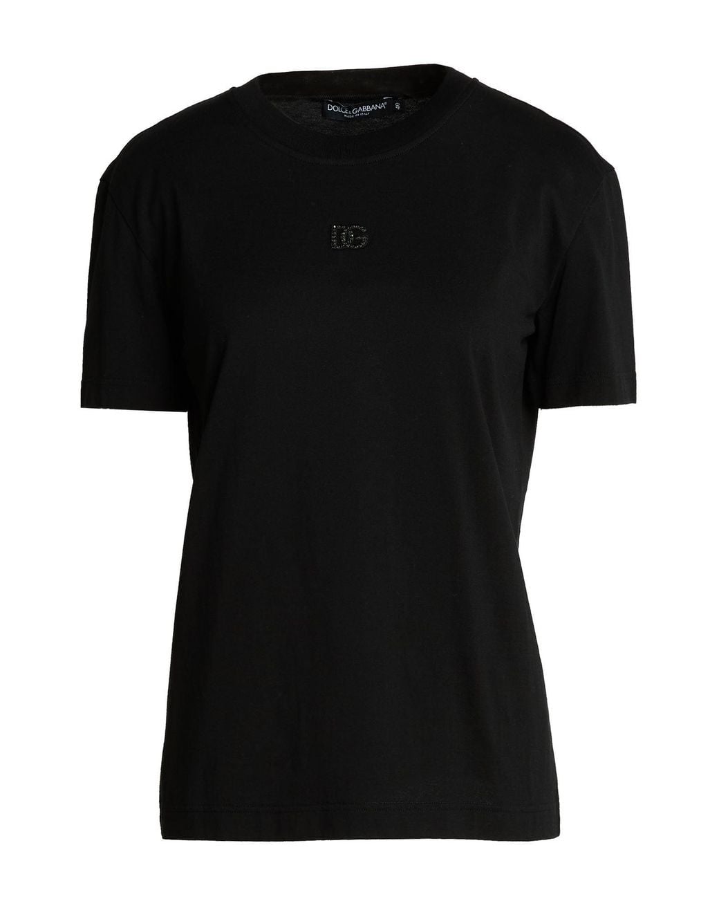 Dolce & Gabbana Black T-Shirt Cotton, Glass, Polyester