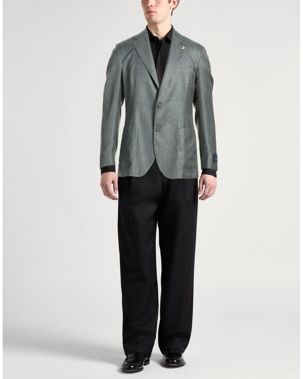 Tombolini Gray Blazer Virgin Wool, Silk, Linen for men